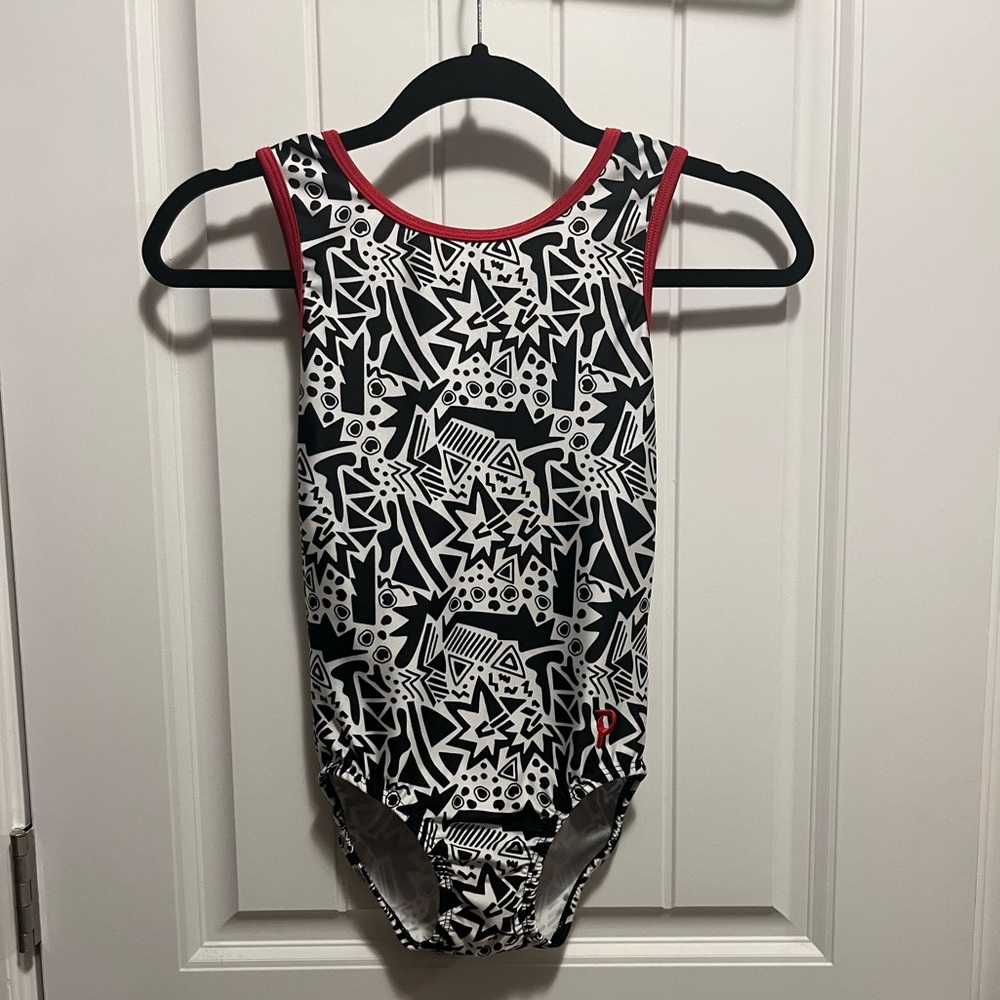 PLUM Practicewear black + white fun leotard